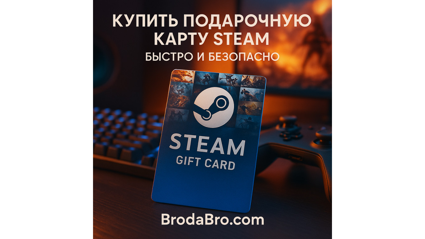 Купить подарочную карту Steam — быстро и безопасно на BrodaBro.com