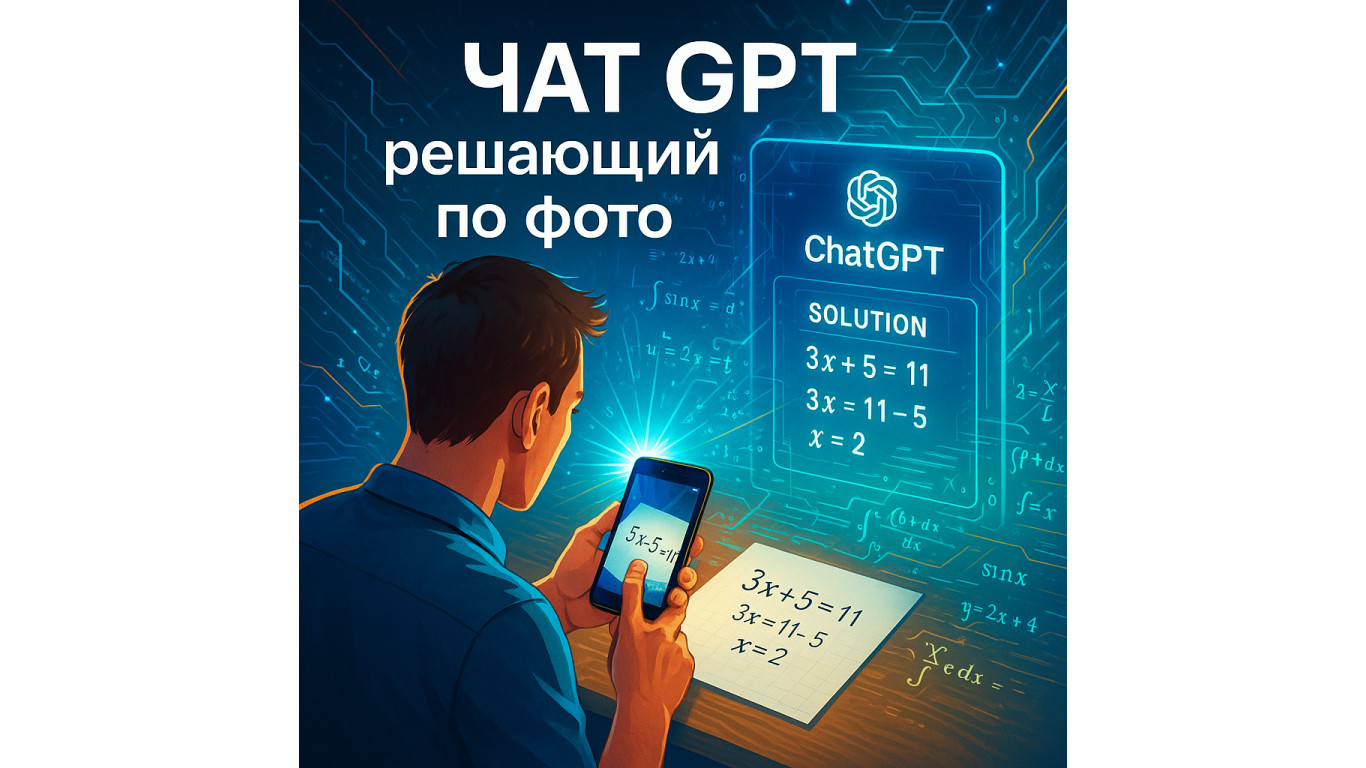 Чат ГПТ решающий по фото: просто сфотографируй задачу — и получи ответ